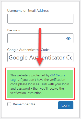 Verification instruction - WordPress Login SMS Verification