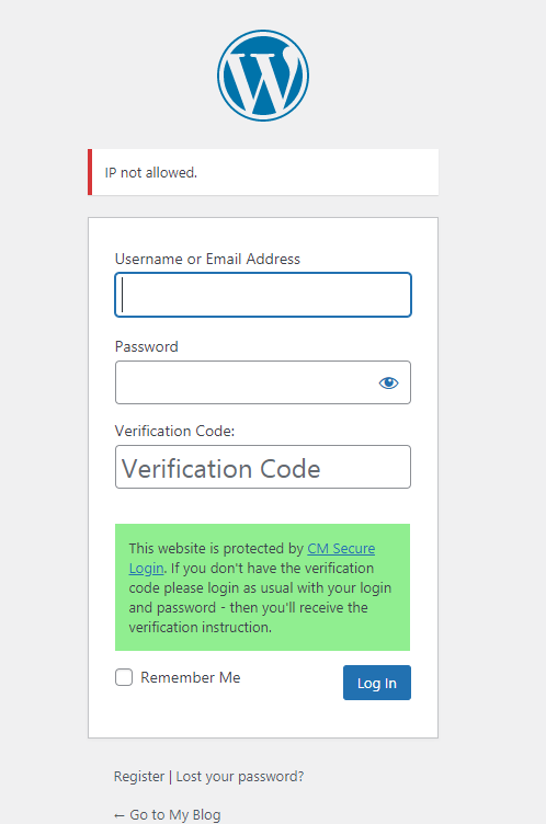 IP protection - WordPress Enable 2FA