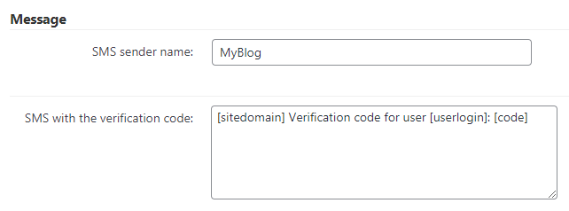 Message template - 2 Factor Authentication for WordPress