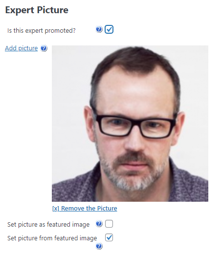 Adding expert image - WordPress Staff Directory Plugin