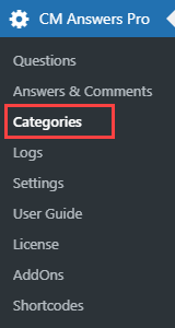 Managing forum categories - WordPress Q and A Plugin