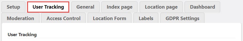 User tracking settings - WordPress Interactive Map Plugin
