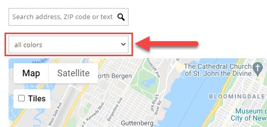Filtering by colors - Maps WordPress Plugin