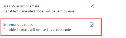 'Use emails as codes' option - Restrict Content Plugin