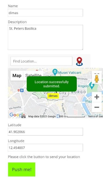 Sending the location - Maps WordPress Plugin