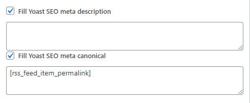 Yoast SEO settings - WordPress RSS Multi Importer Plugin