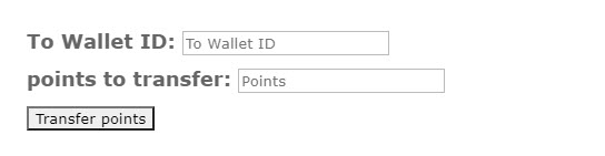 The form for sending points to another user chosen by his Wallet ID - WordPress Wallet Plugin