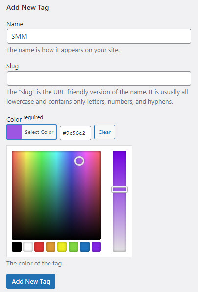 Adding new tag - Knowledge Base WordPress Plugin