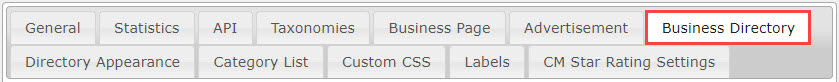 Navigation to WordPress business directory settings