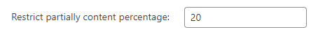 Choosing how much % of the content will be shown with the partial content restriction method - WordPress Restrict Content