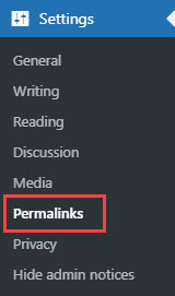 Navigation to the permalinks settings - Content Dripping WordPress Plugin