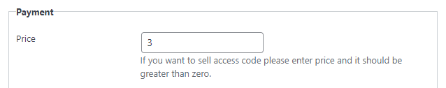 Setting the price for an invitation code - Portal WordPress Plugin Private Content Per User