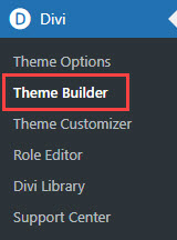 Navigation to the Theme Builder