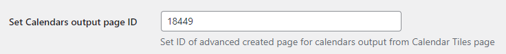Specifying the calendars output page ID - Event Booking Calendar WordPress Plugin