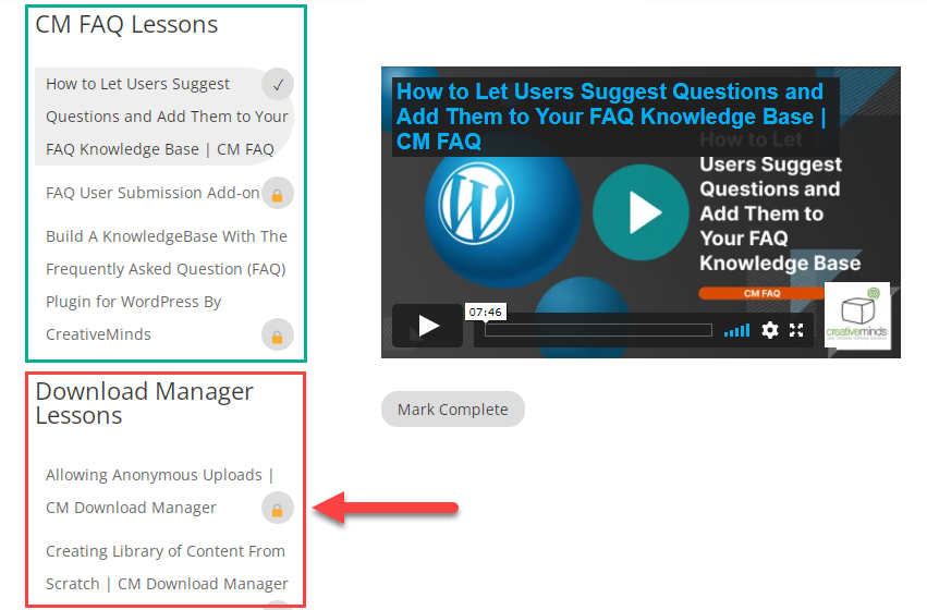 Using the List layout - WordPress Video Course Plugin