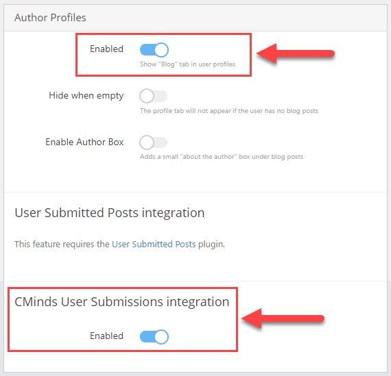 Enabling the integration - Front End Post Submission WordPress Plugin