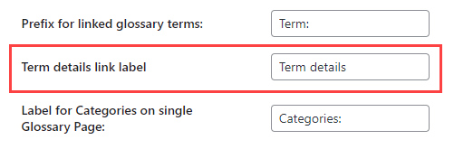 Term details link label - Knowledge Base WordPress Plugin