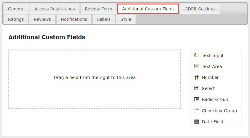 Additional custom fields settings - WordPress Rating Plugin