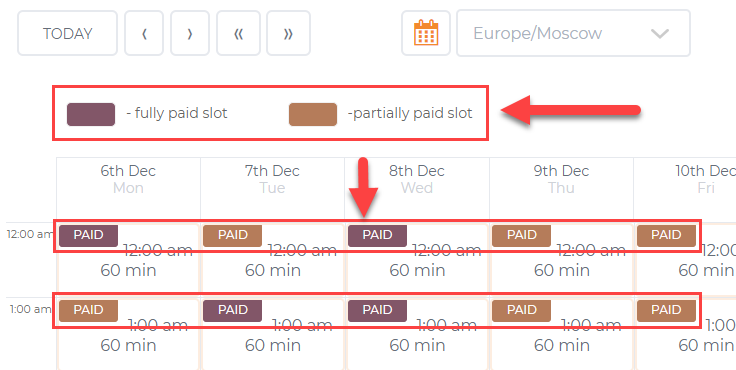 Labels on the front-end - WordPress Plugin for Scheduling Consultations