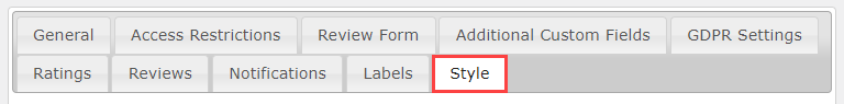 Style settings tab - Review Plugin for WordPress