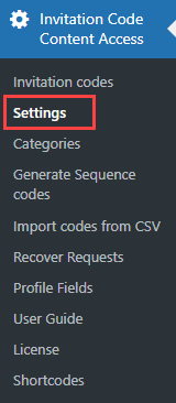 Navigation to plugin settings - Private Content WordPress Plugin