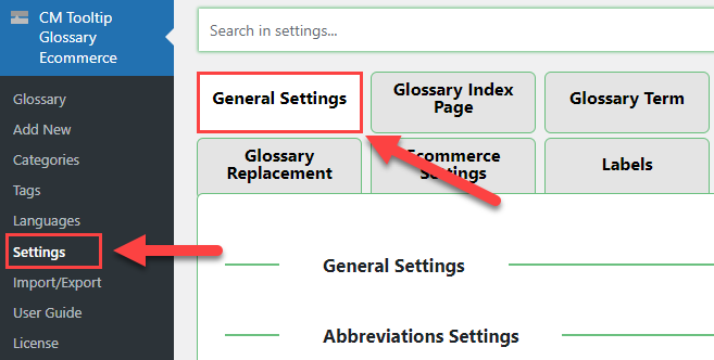 General settings - WordPress Internal Linking Plugin