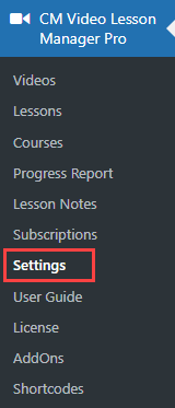 Video lessons plugin settings - WordPress Video Lessons Plugin