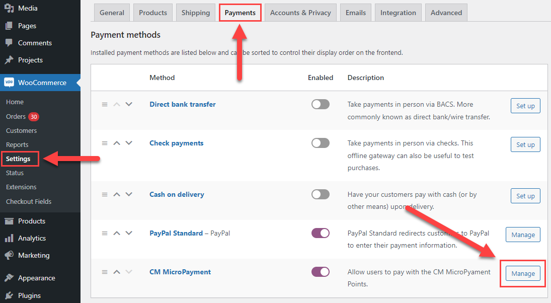 WooCommerce Plugin integration - Managing MicroPayments gateway - Points and Rewards Plugin