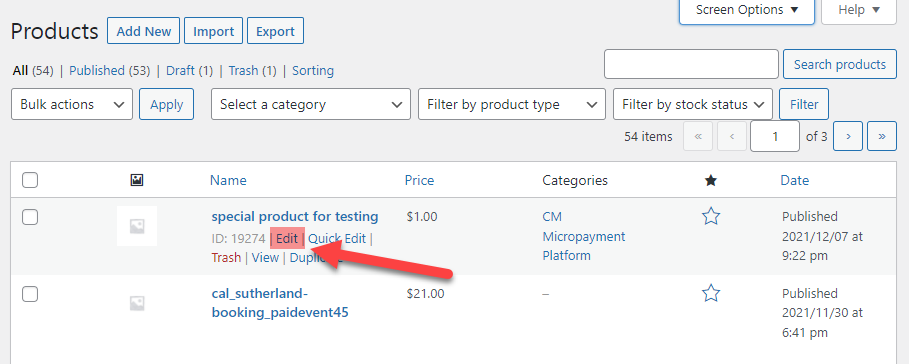 Editing WooCommerce product - WordPress MicroPayments