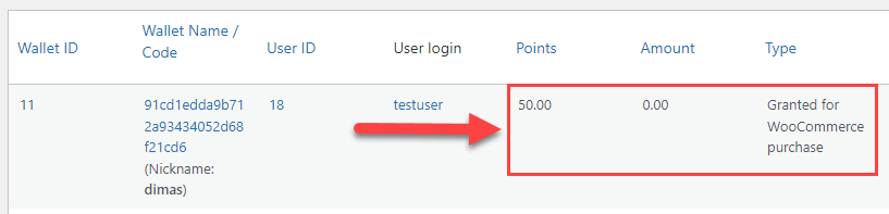 Result of changes in WooCommerce product - WordPress User Wallet Credit System