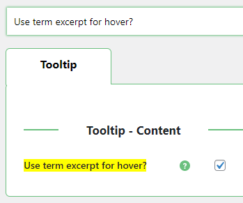 Using term excerpt for hover - Tooltip WordPress Plugin