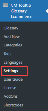 Navigation to the plugin settings - WordPress Knowledge Base Plugin