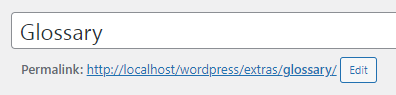 Glossary subpage permalink - Glossary Plugin WordPress