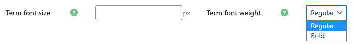 Changing term font size and weight - Glossary Plugin WordPress