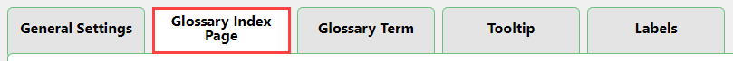 Glossary index page settings - Wiki WordPress Plugin