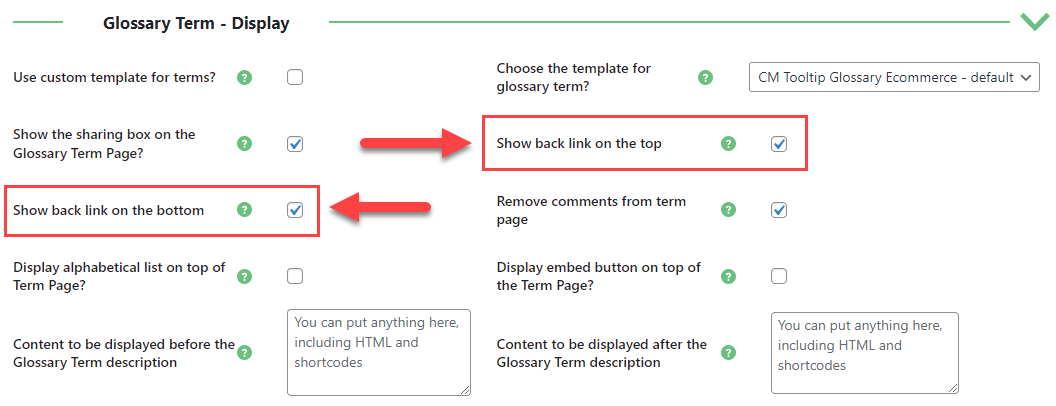 Choosing where to display the backlink - Knowledge Base WordPress Plugin