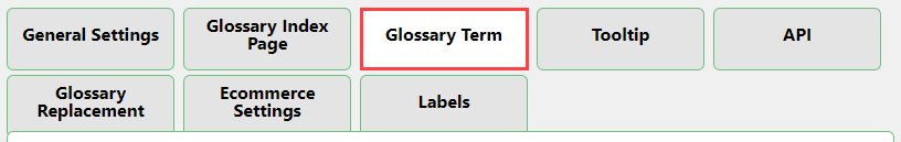 Glossary term settings tab - Knowledge Base WordPress Plugin