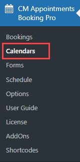 Managing calendars - Booking Plugin WordPress