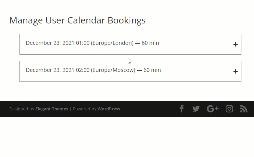 Managing current bookings on the front-end - Event Booking Calendar WordPress Plugin