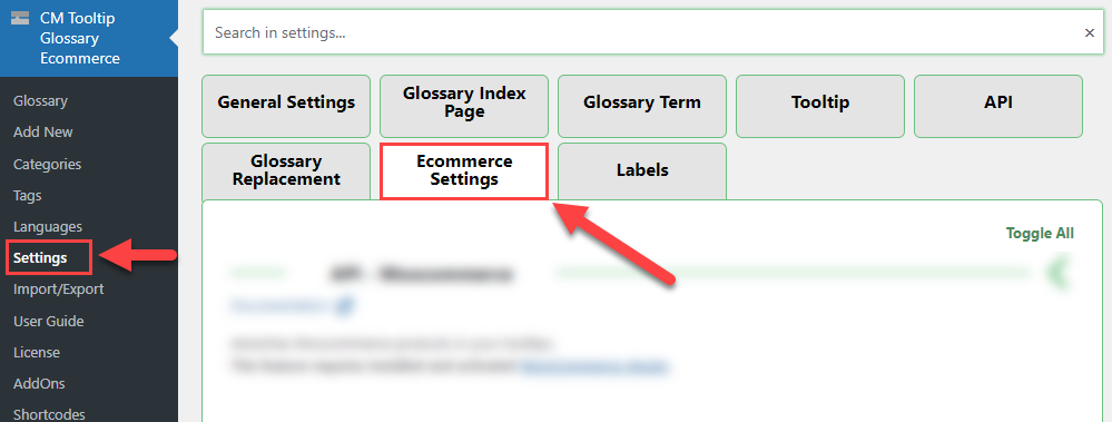 Ecommerce settings - WordPress as a Wiki