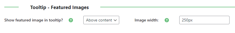 Tooltip featured images settings - Wiki for WordPress