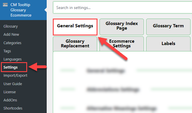 General settings - Tooltip WordPress Plugin