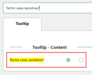 Parsing non case-sensitive terms - Tooltip Plugin WordPress