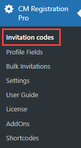 Managing invitation codes - User Registration WordPress