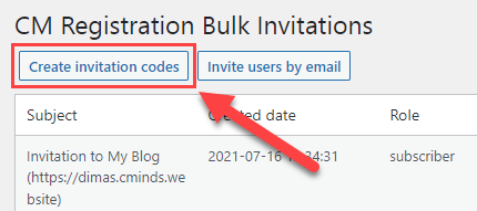 Creating invitation codes in bulk - WordPress Custom Login