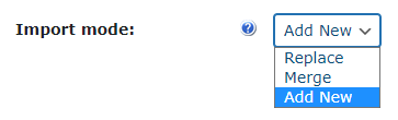 Choosing 'Add New' import mode - Tooltip Plugin WordPress