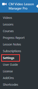 Navigation to the plugin settings - WordPress LMS Plugin