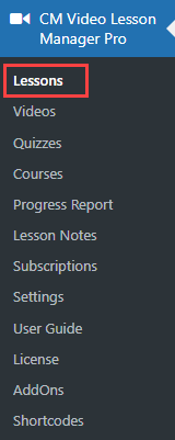 Managing lessons - WordPress Learning Management System Plugin