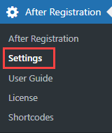 Navigation to the plugin settings