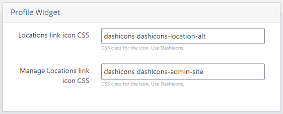 Options for setting up locations tabs dashicons - Google Maps WordPress Plugin